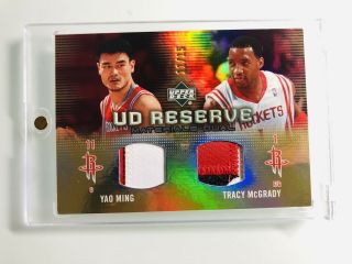 Yao Ming Tracy Mcgrady 2006 Ud Reserve Gold Patch D 11/15 Jersey 1/1