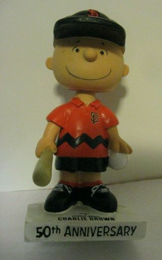 2017 San Francisco Giants Charlie Brown " Peanuts 50th Anniv.  " Sga Bobblehead