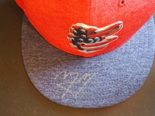 Manny Machado AUTO Autograph Game Worn July 4th Hat Cap MLB HOLO D2B 3