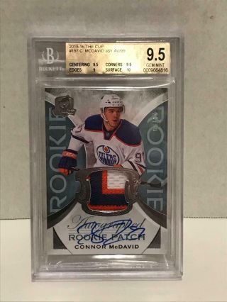 2015 - 16 Ud The Cup - Connor Mcdavid Rpa 20/99 - Beckett 9.  5 Gem Holy Grail