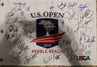 Gary Woodland Autographed Signed 2019 Us Open Flag Tiger Woods Brooks Koepka