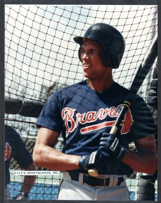 David Justice Braves Unsigned 8 X 10 - 1/4 Color Snapshot Photo 6