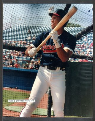 David Justice Braves Unsigned 7 - 7/8 X 10 Color Snapshot Photo 7