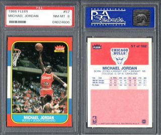 Psa 8 1986 - 87 Fleer 57 Michael Jordan Rc Great Centering & Eye Appeal G00 2308