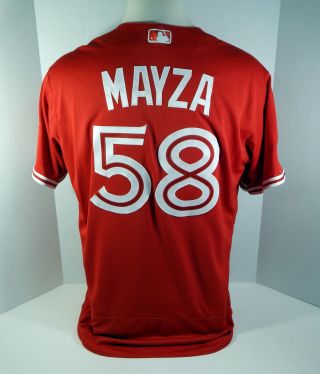 2018 Toronto Blue Jays Tim Mayza 58 Game Red Canada Day Jersey