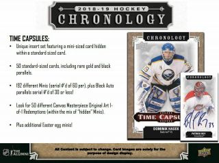 Detroit Red Wings 2018/19 18/19 UD Chronology Master Case Break 3 16X Boxes 6
