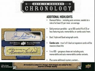 Detroit Red Wings 2018/19 18/19 UD Chronology Master Case Break 3 16X Boxes 7