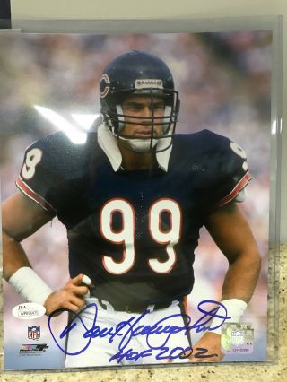 Dan Hampton Signed 8x10 Photo Inscription Hof 2002 Jsa Chicago Bears