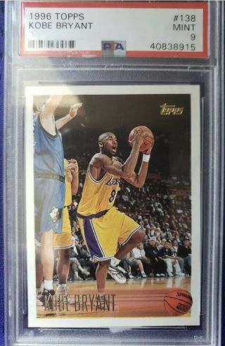 1996 Nba Topps 138 Kobe Bryant La Lakers Rookie Rc Graded Card Psa 9 Hof