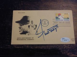 Willie Mays Autograph First Day Of Issue Envelope Jsa Authentic