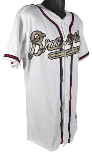 Braves Justin Upton Signed 2014 Military Memorial Day Game Jersey MLB Holo 7