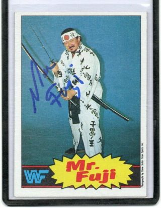 Mr Fuji 1985 Topps Autograph Card Hand Signed Rare Titan Sports