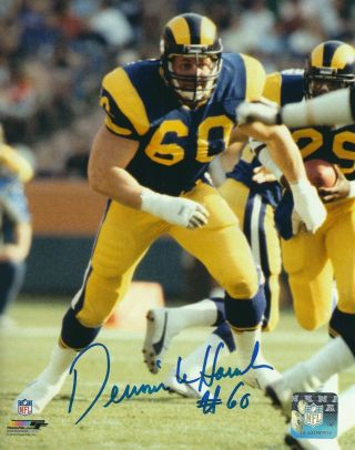 Autographed Dennis Harrah Los Angeles Rams 8x10 Photo W/coa