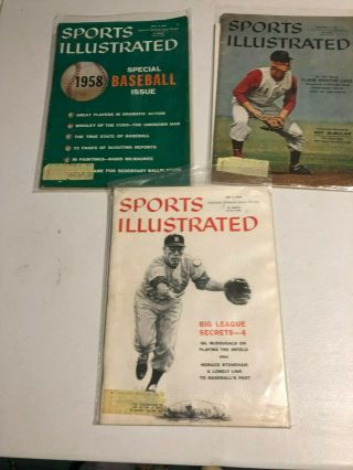 3 Early 1957,  1958 Sports Illustrated Magazines