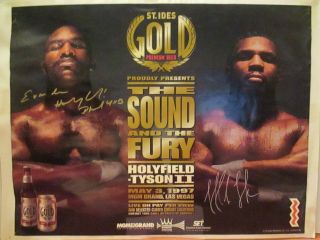 Mike Tyson Vs Holyfield Signed Mgm,  Las Vegas Grand Fight Poster