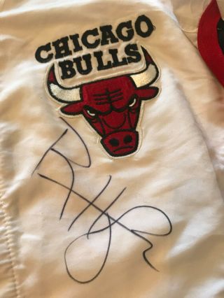96 - 97 Ron Harper Chicago Bulls Game Worn Autograph Signed Warmup Nba Jacket