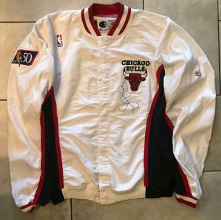 96 - 97 Ron Harper CHICAGO BULLS Game Worn Autograph Signed Warmup NBA Jacket 2