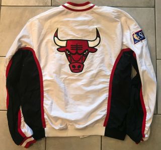 96 - 97 Ron Harper CHICAGO BULLS Game Worn Autograph Signed Warmup NBA Jacket 3