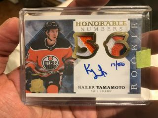 2017 - 18 Upper Deck The Cup Honorable Numbers Patch Kailer Yamamoto Autograph /56