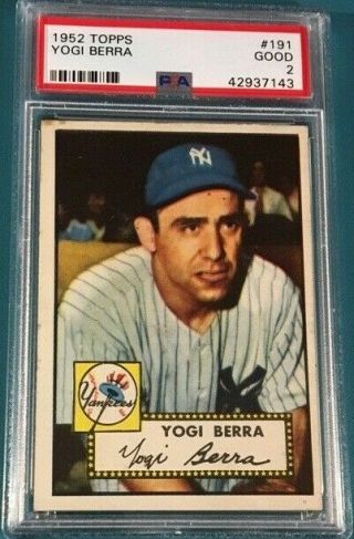 1952 Topps 191 Yogi Berra Psa 2