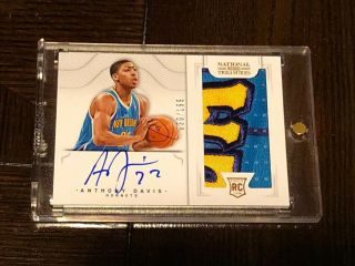 2012 - 13 Anthony Davis National Treasures Auto Jersey Patch Rookie /199 Lakers