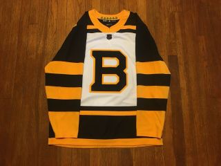 Boston Bruins Adidas Authentic 2019 Winter Classic Nhl Hockey Jersey Size 52