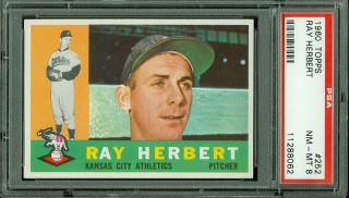 1960 Topps Baseball 252 Ray Herbert Psa 8