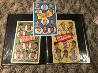 1969 Topps Baseball Team Posters Complete Set Of 24 Yankees Mantle Mets Reds