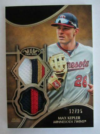Max Kepler 2019 Topps Tier One Dual Relic Patch 12/25 Minnesota Twins