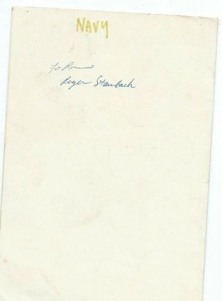 Roger Staubach Hand Signed Autograph On Dinner Program 12/25/64 - Cowboys/navy