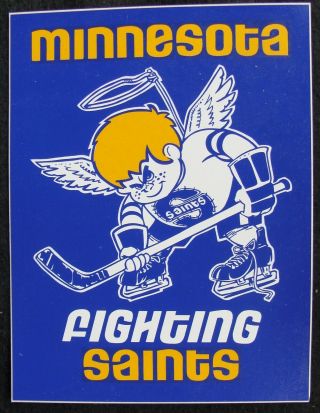 1970s Minnesota Fighting Saints World Hockey Association Wha Mascot Sticker