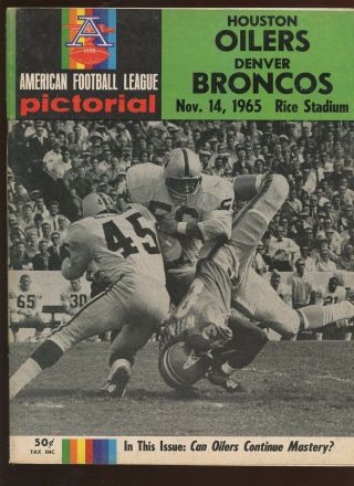 November 14 1965 Afl Program Denver Broncos At Houston Oilers Exmt