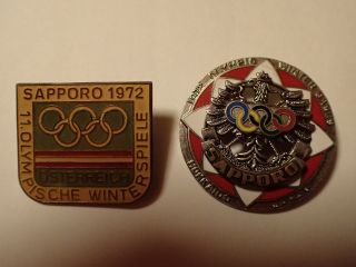 1972 Sapporo Olympic Games Rare Noc Pin X 2 Austria