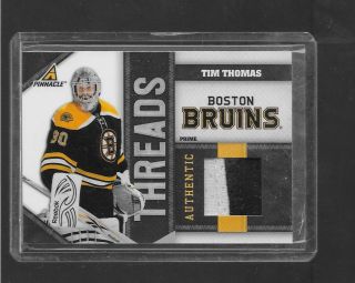 2011 - 12 Pinnacle - Tim Thomas - Game Jersey Patch - Bruins D 12/25