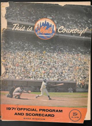 1971 N.  Y.  Mets Official Program & Scorecard With Met Autographs
