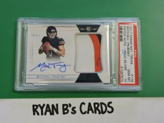 2017 National Treasures Silver Mitchell Trubisky Rc Auto Patch 18/25 Psa 10 Ssp