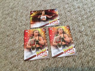 2019 WWE Topps Summerslam Ronda Rousey Tribute & Evolution (24) Wrestling Cards 4