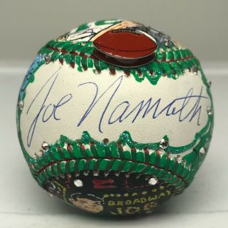 Joe Namath Signed Charles Fazzino Pop Art Baseball Steiner Auto,  Loa Hof