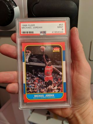 1986 Fleer Basketball Michael Jordan Rookie Rc 57 Psa 9 - Pack Fresh Gem
