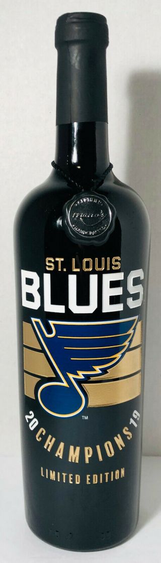St.  Louis Blues 2019 Stanley Cup Champions Wine Bottle Limited Edition 2 Gloria