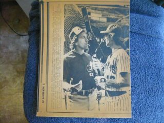 1983 Gary Carter - Robin Yount All - Star Game Baseball Ap Wire Laser Photo