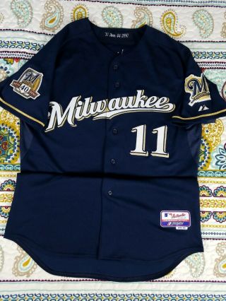 Milwaukee Brewers Adam Stern 2010 Game Team Issued Jersey Sz 44 Cool Base