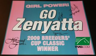 Zenyatta 2009 Breeders Cup Classic Signed Poster X4 Mike Smith John Shirreffs,