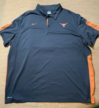 Nike Dry Fit Texas Longhorns Size 4xl Polo Golf Shirt