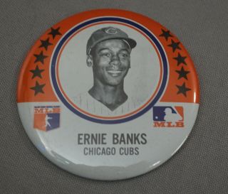 1969 Ernie Banks Chicago Cubs Mlb Baseball Large 3 1/2 " Pin Button