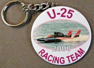 2000 U - 25 Racing Team Celluloid Hydroplane Boat Keychain Key Ring Keychain