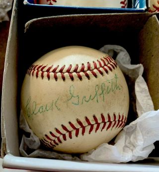 Clark Griffith Died 1955 Hall Of Fame Former Baseball Star Autographed Baseball