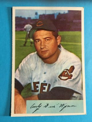 1954 Bowman Baseball Card 164 Early Wynn Indians Nm To Nm,