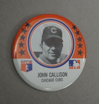 1969 John Callison Chicago Cubs Mlb Baseball Large 3 1/2 " Pin Button