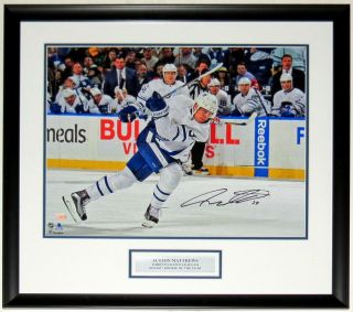 Auston Matthews Autographed Maple Leafs 16x20 Photo Fanatics Framed & Plate